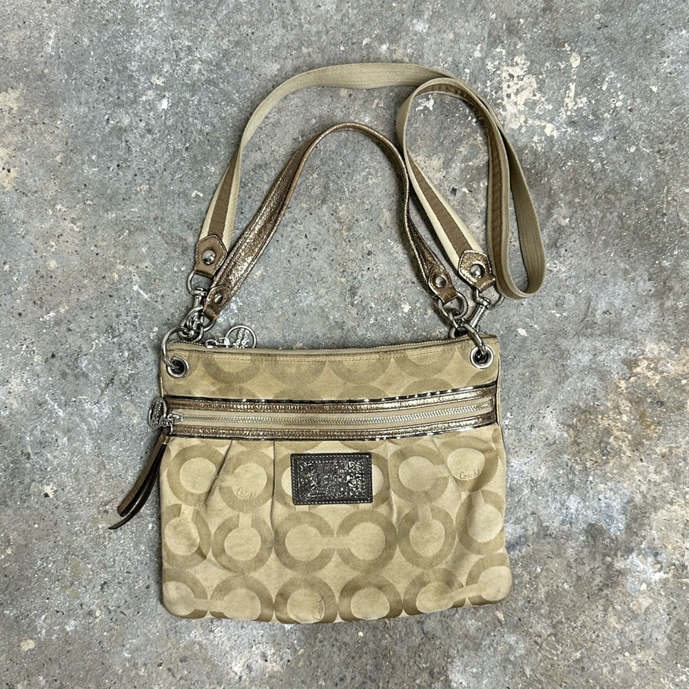 Coach Poppy Monogram Shoulder Crossbody Bag